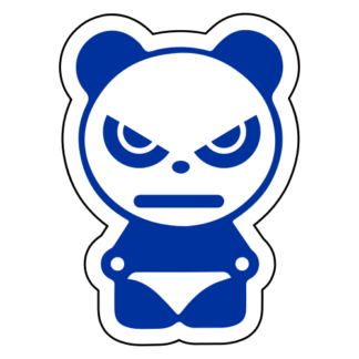 Angry Panda Sticker (Blue)
